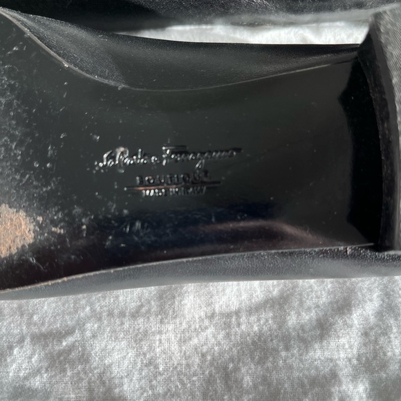 Vintage Salvatore Ferragamo Block Heel Ballet Pumps - Picture 8 of 9